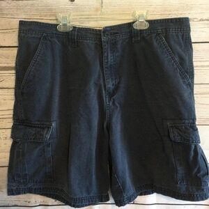 Men's Faded Glory Casual Cargo Shorts Navy Blue Size 38